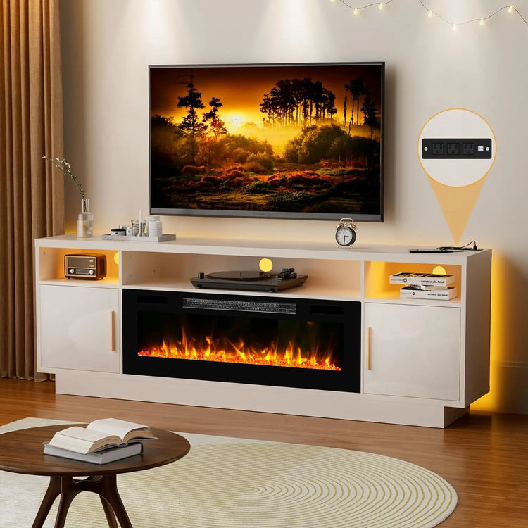 American style tv unit fireplace attached