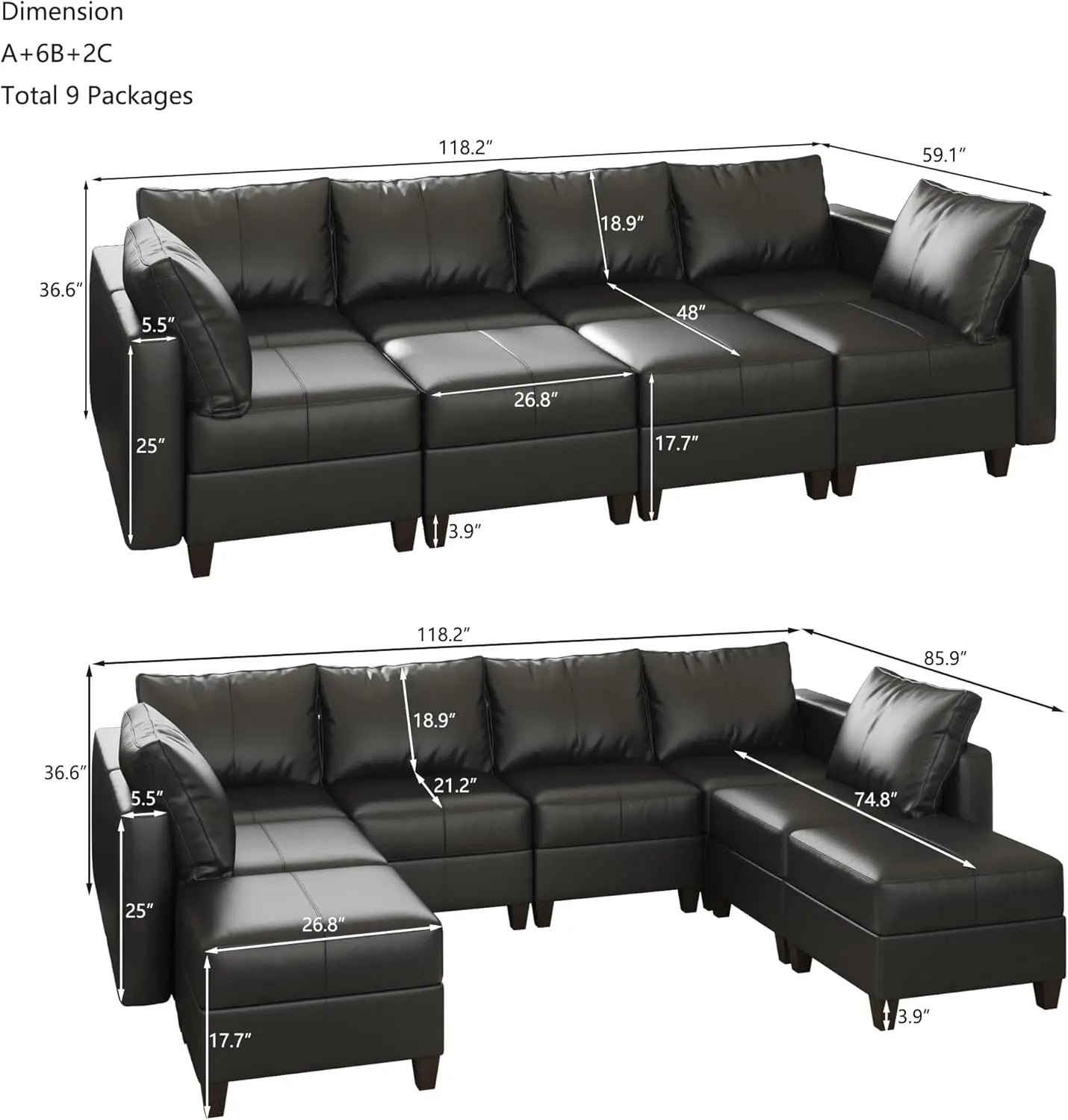 American Inspired Sectional Sofa Set