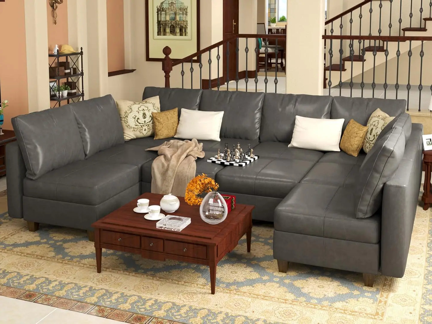 American Inspired Sectional Sofa Set