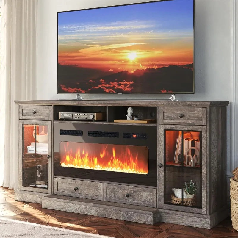 American Inspired Electric Fireplace Media Console