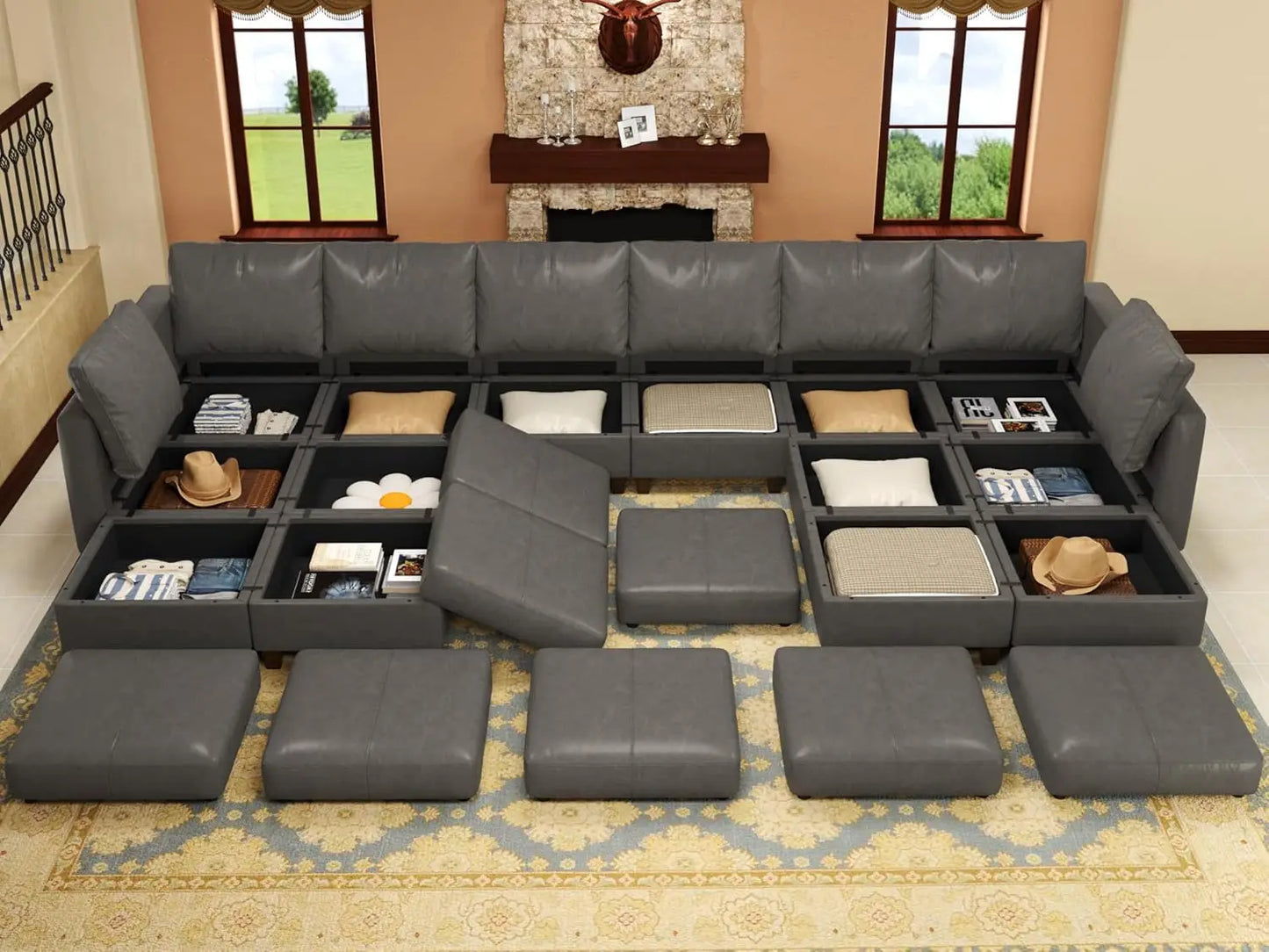 American Inspired Sectional Sofa Set