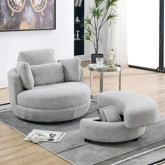 Oversized Swivel Chair Set