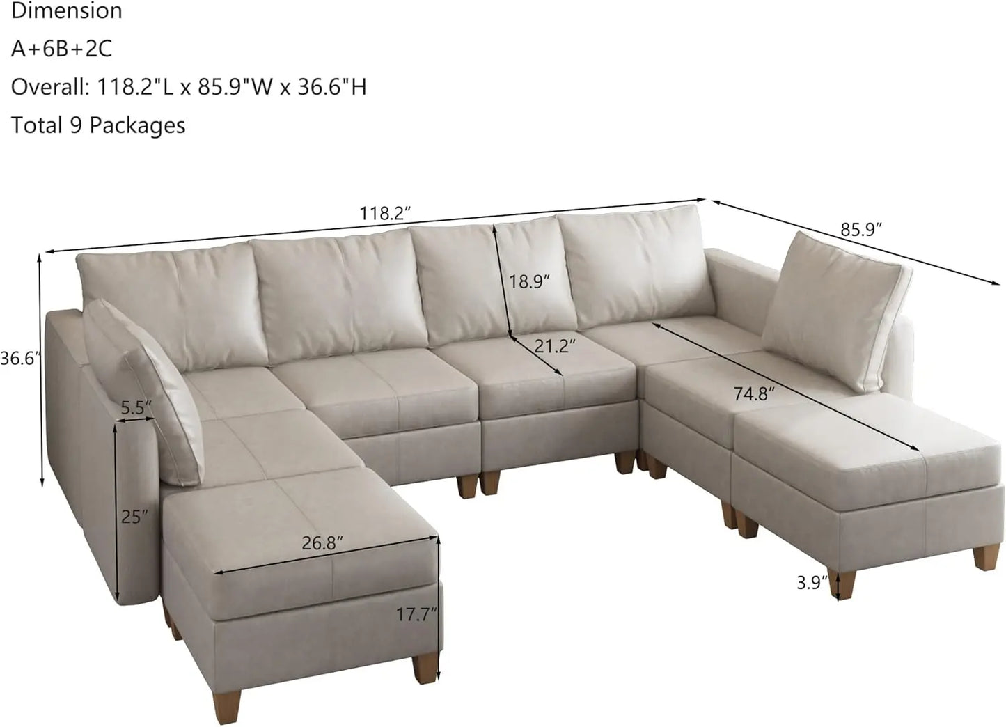 American Inspired Sectional Sofa Set