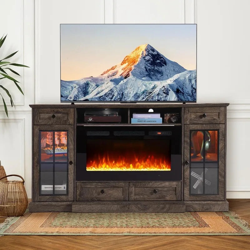 American Inspired Electric Fireplace Media Console