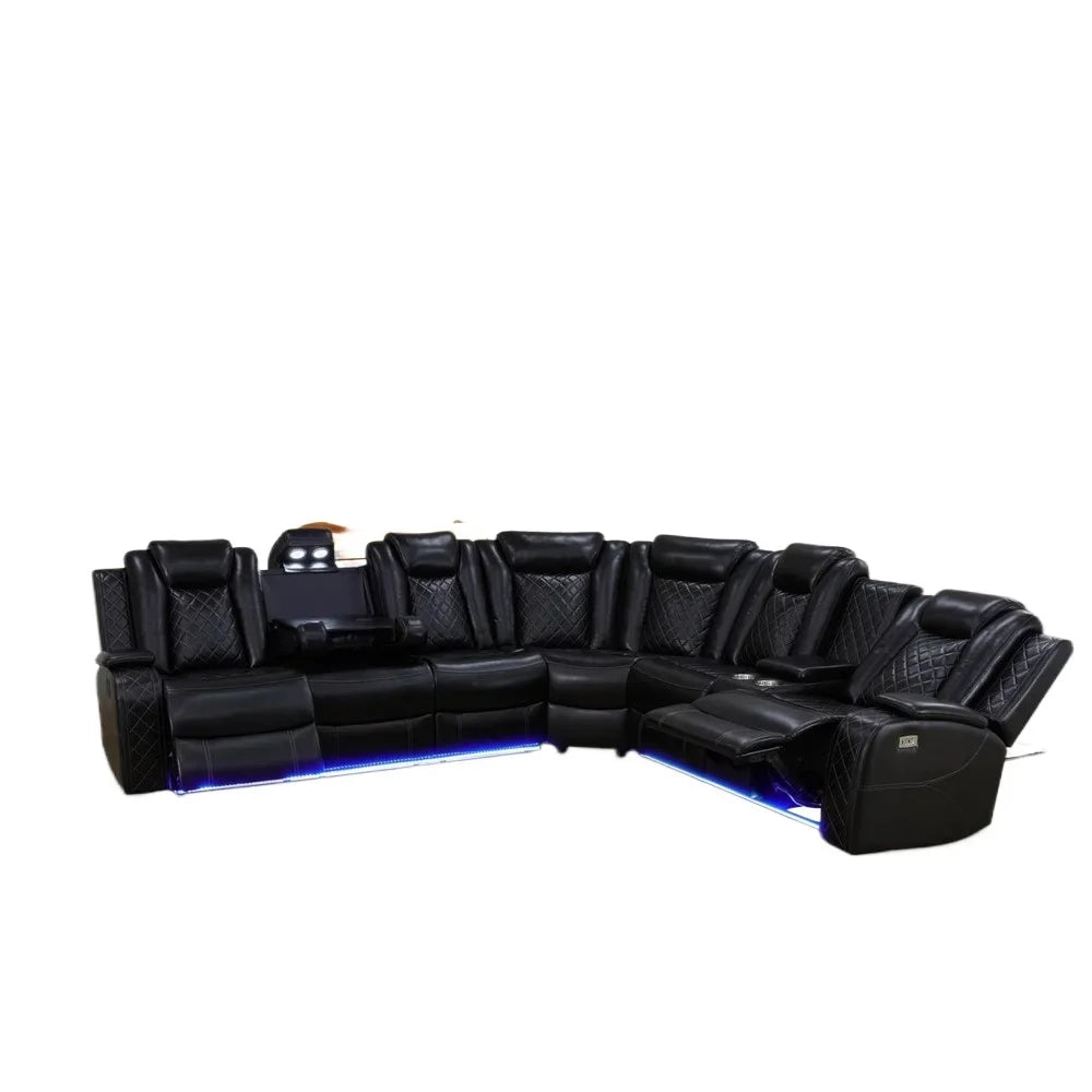 Chesterfield Leather Recliner Set