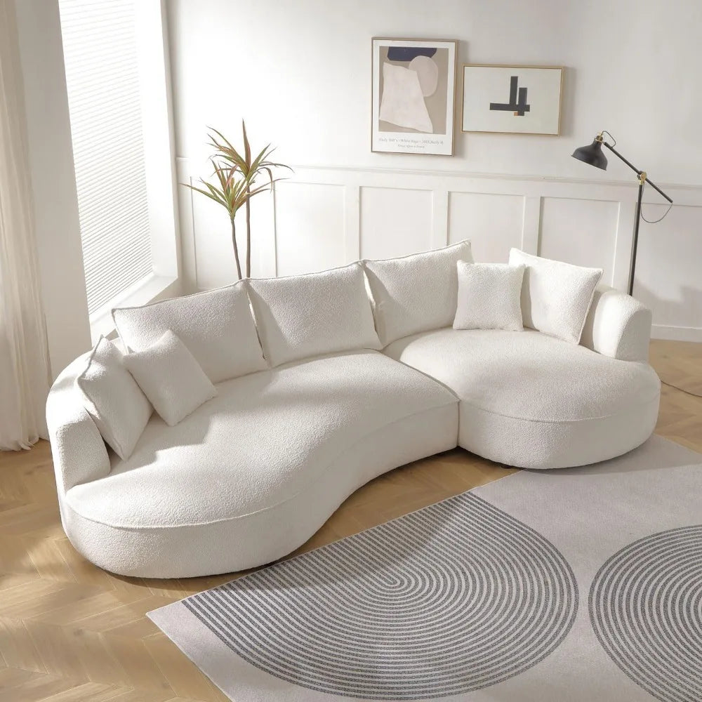 Boucle Curved Modern Couch