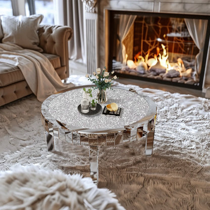 French Inspired Table with Crystal Inlay