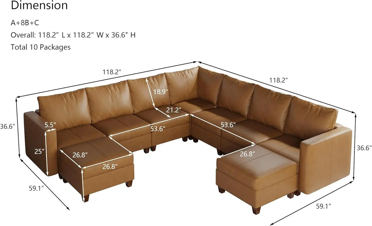 American Inspired Sectional Sofa Set