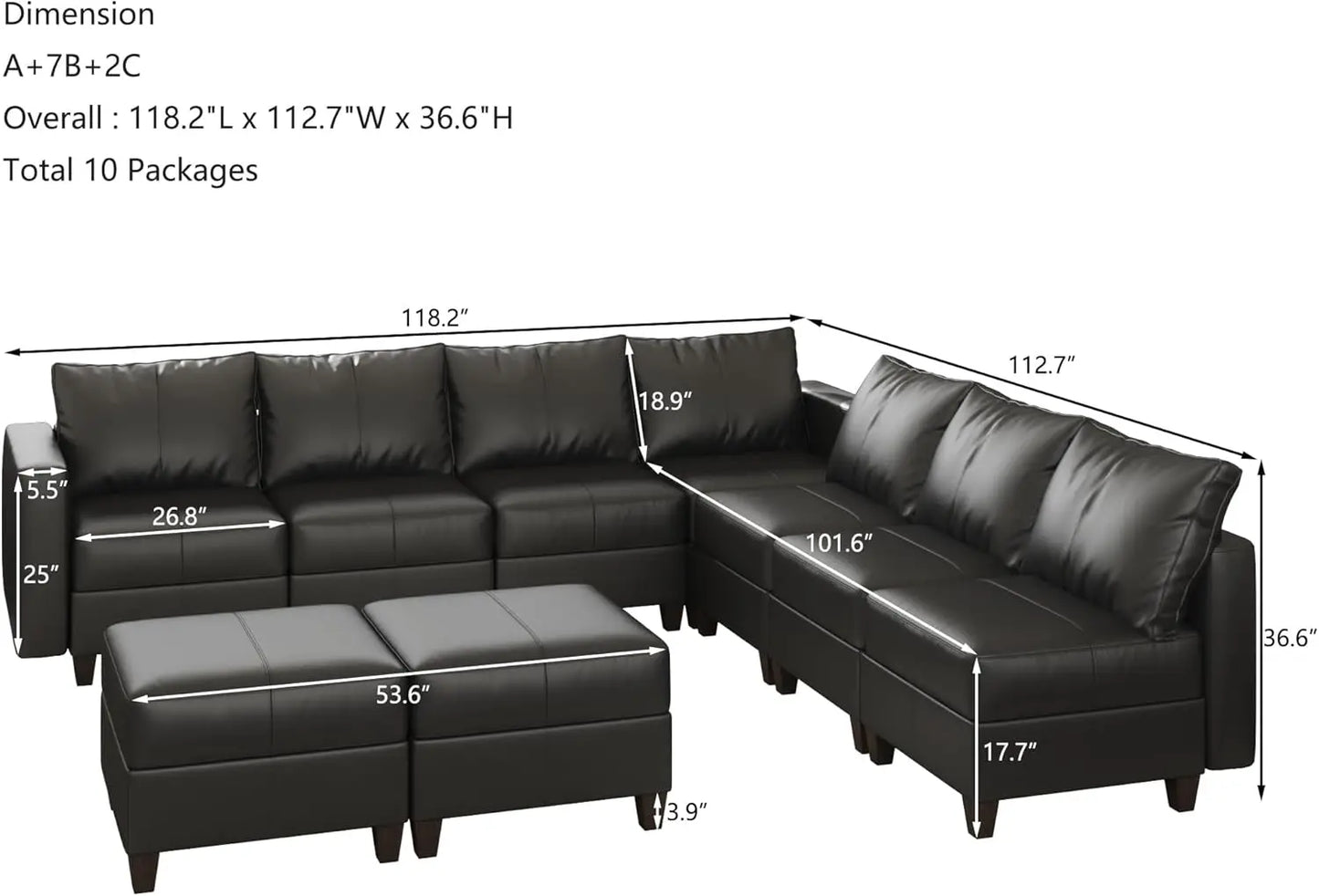 American Inspired Sectional Sofa Set