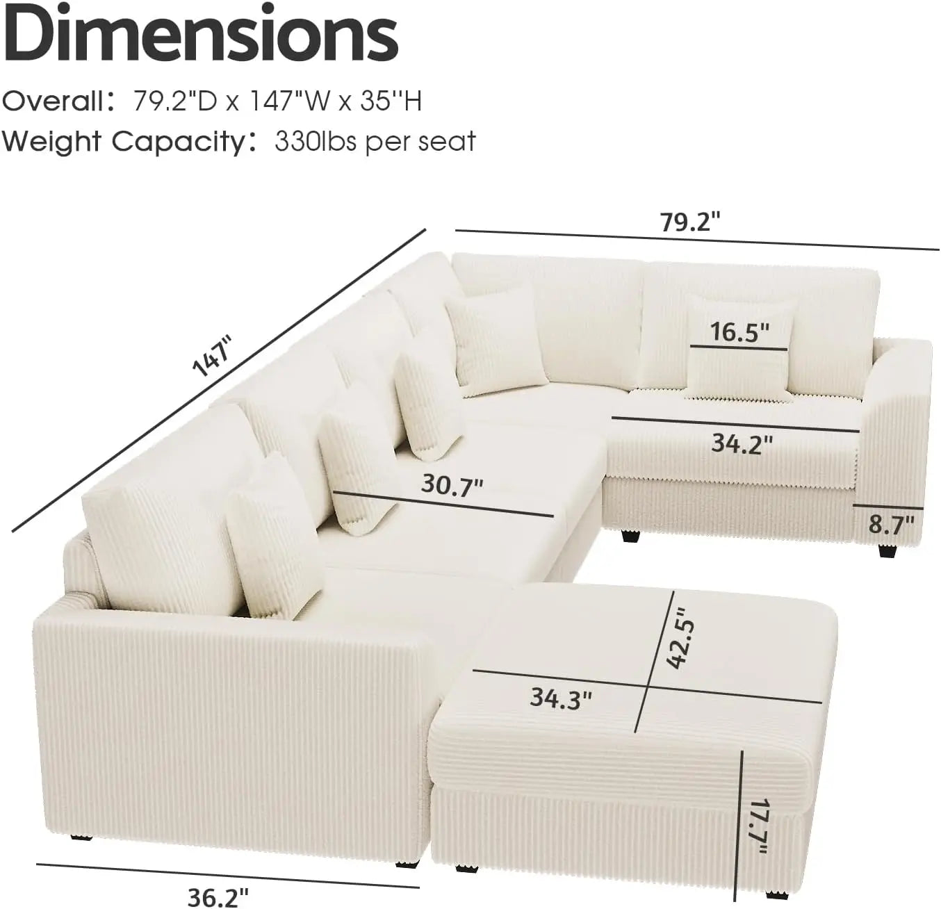 Deep Seat American Style Sofa