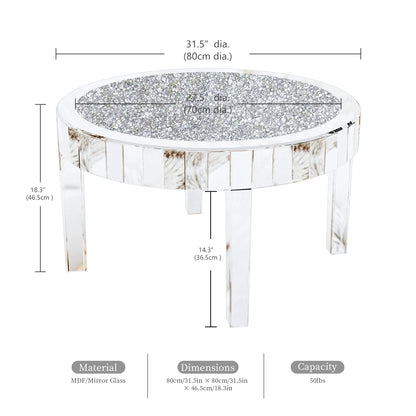 French Inspired Table with Crystal Inlay