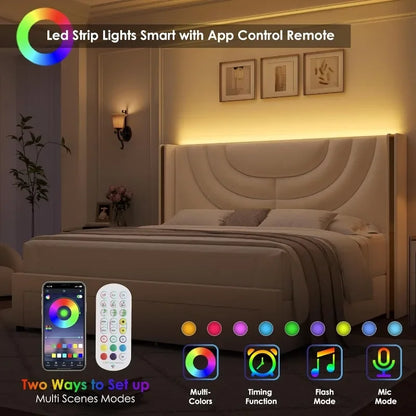 Velvet LED Bed Frame