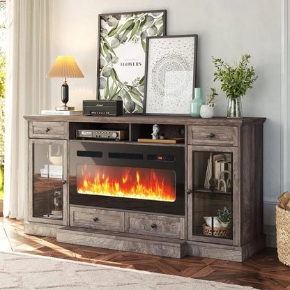 American Inspired Electric Fireplace Media Console