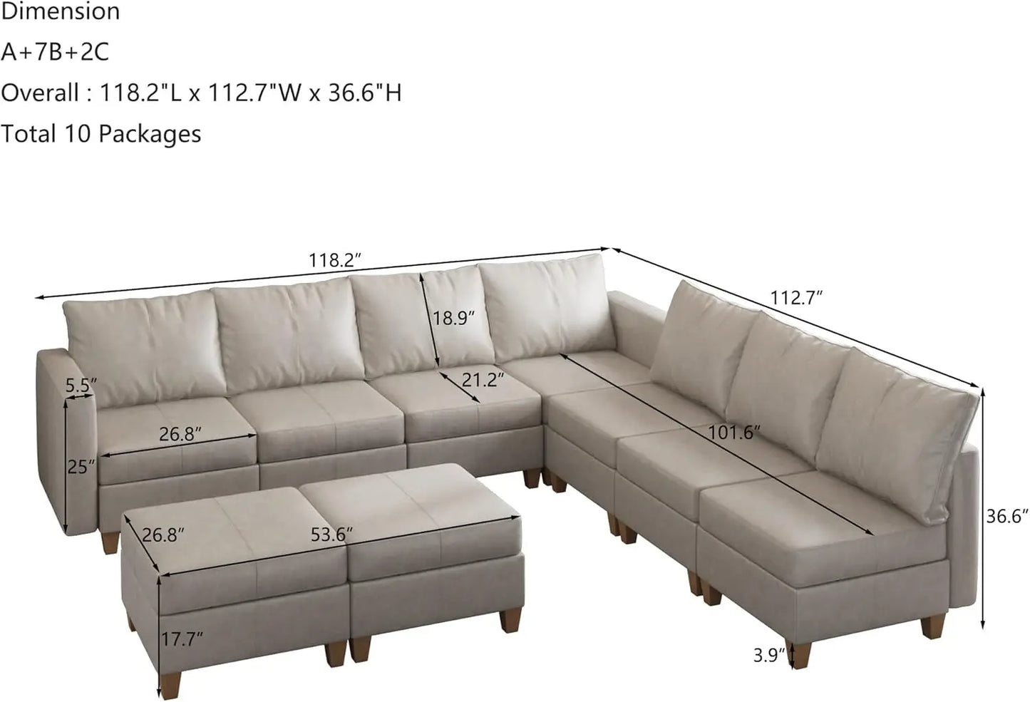 American Inspired Sectional Sofa Set