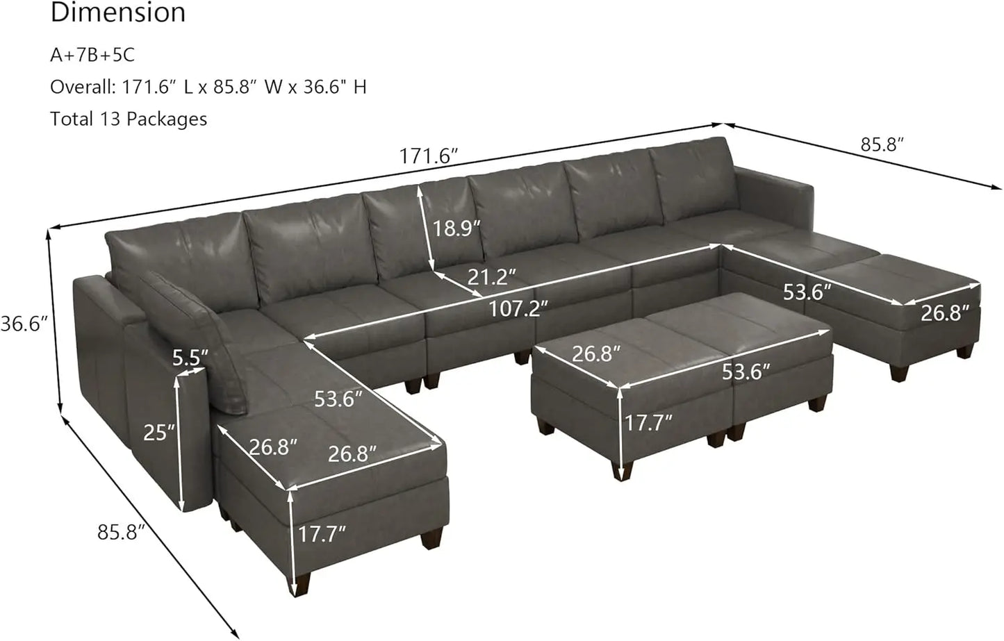 American Inspired Sectional Sofa Set