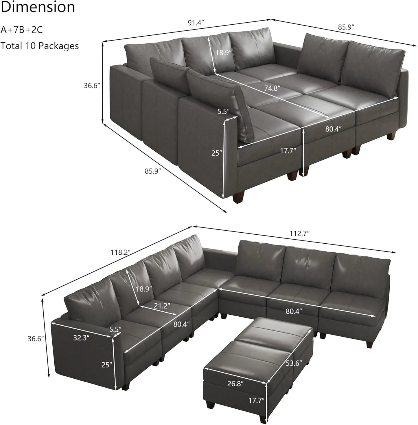 American Inspired Sectional Sofa Set