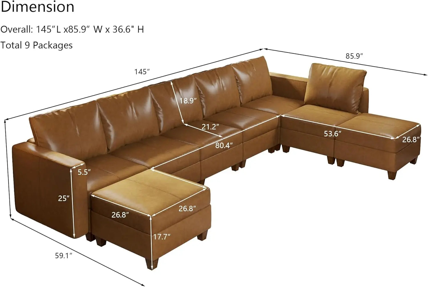 American Inspired Sectional Sofa Set