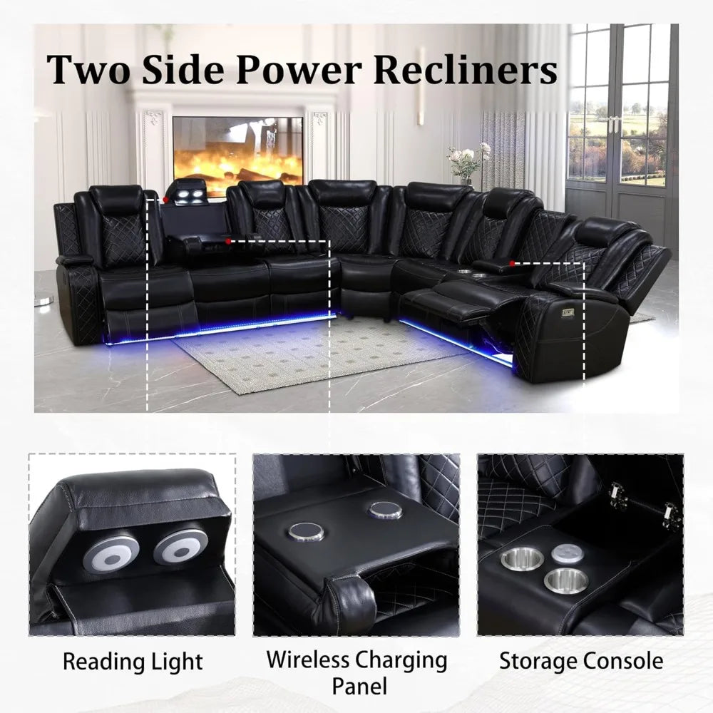 Chesterfield Leather Recliner Set