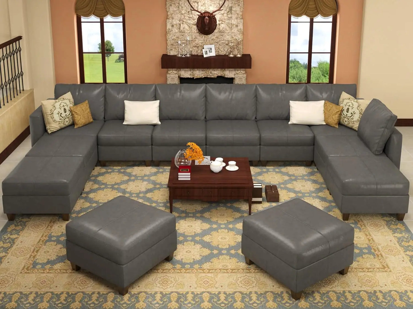 American Inspired Sectional Sofa Set