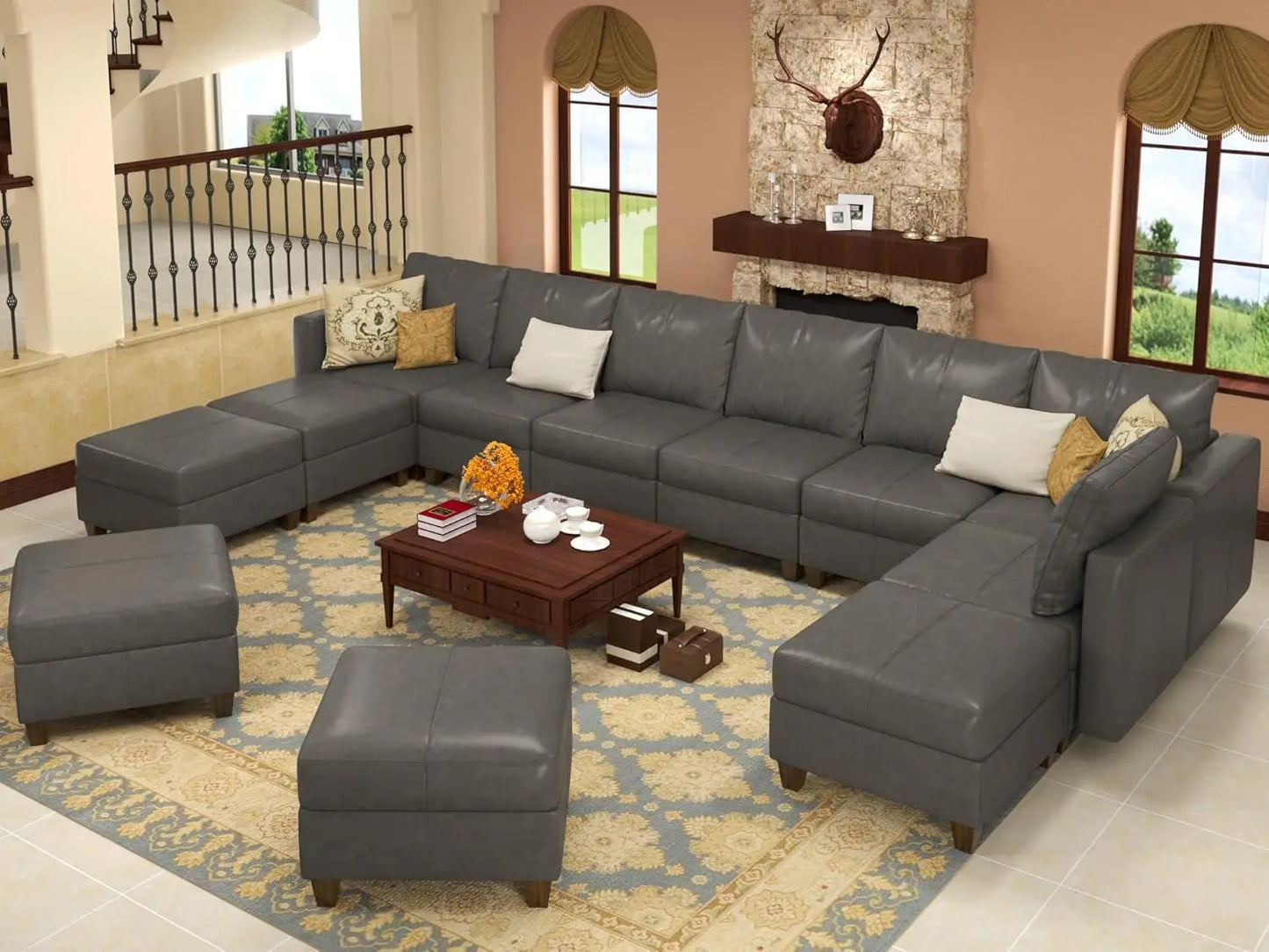 American Inspired Sectional Sofa Set