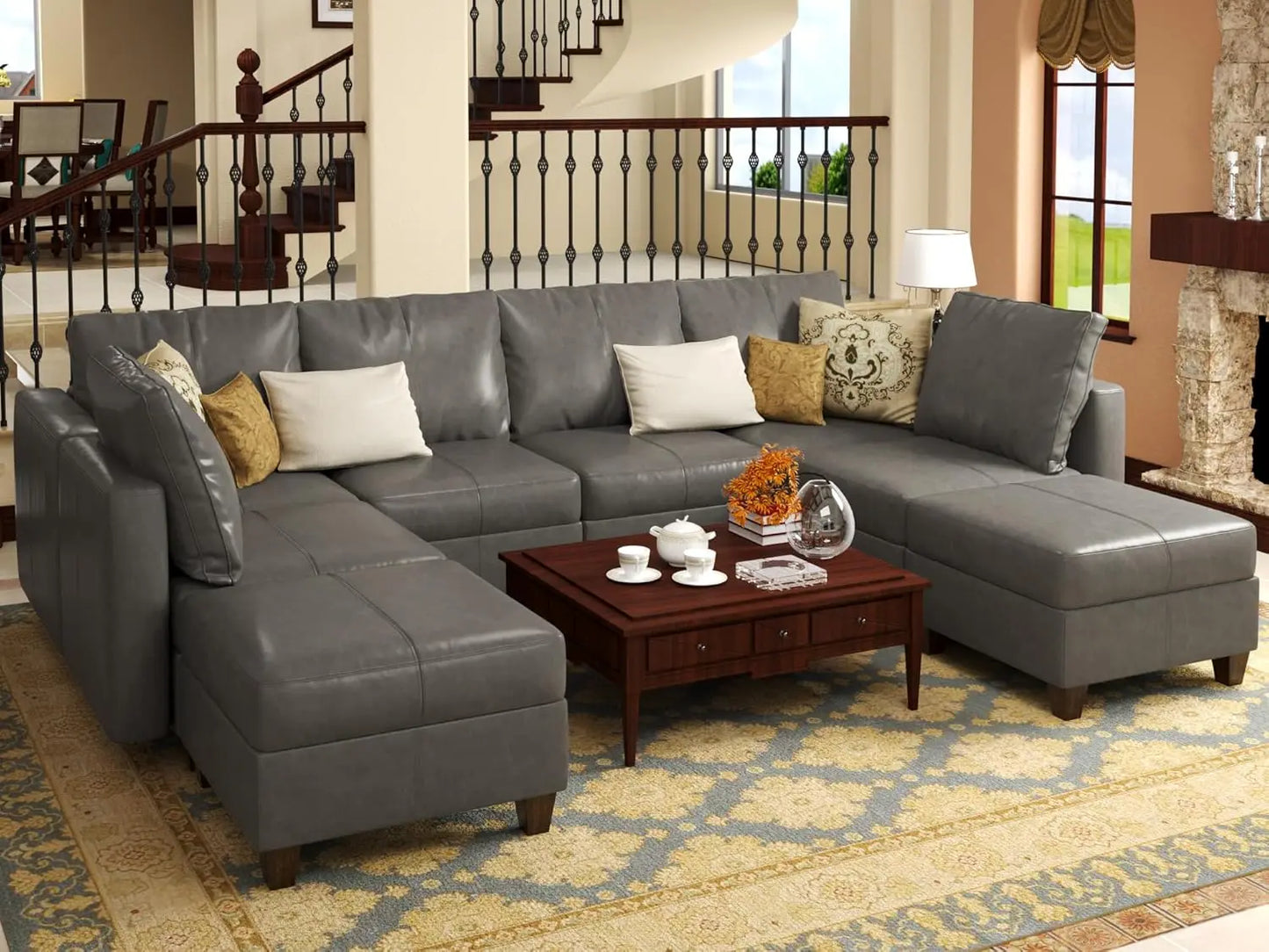 American Inspired Sectional Sofa Set