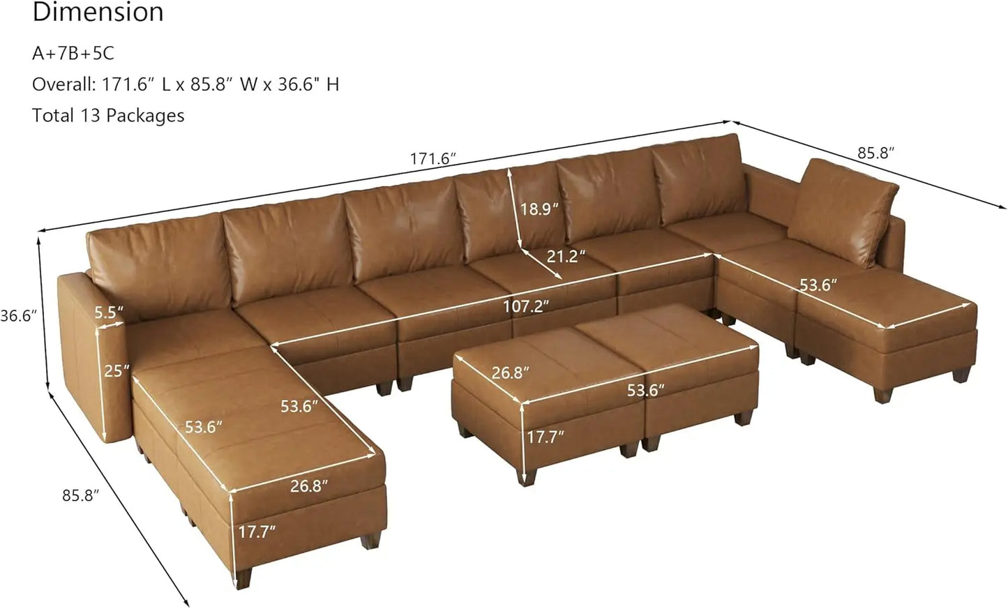 American Inspired Sectional Sofa Set