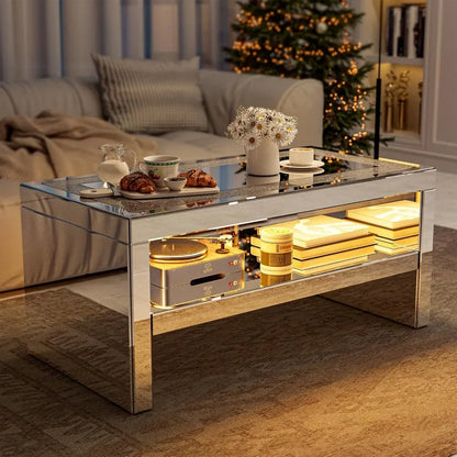 Glass Lux Mirror Table