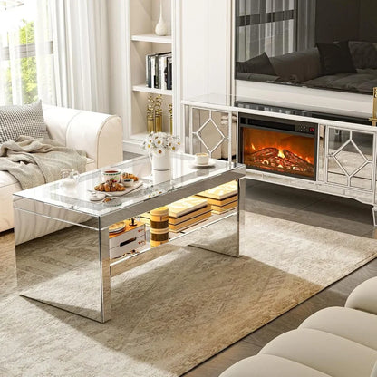 Glass Lux Mirror Table