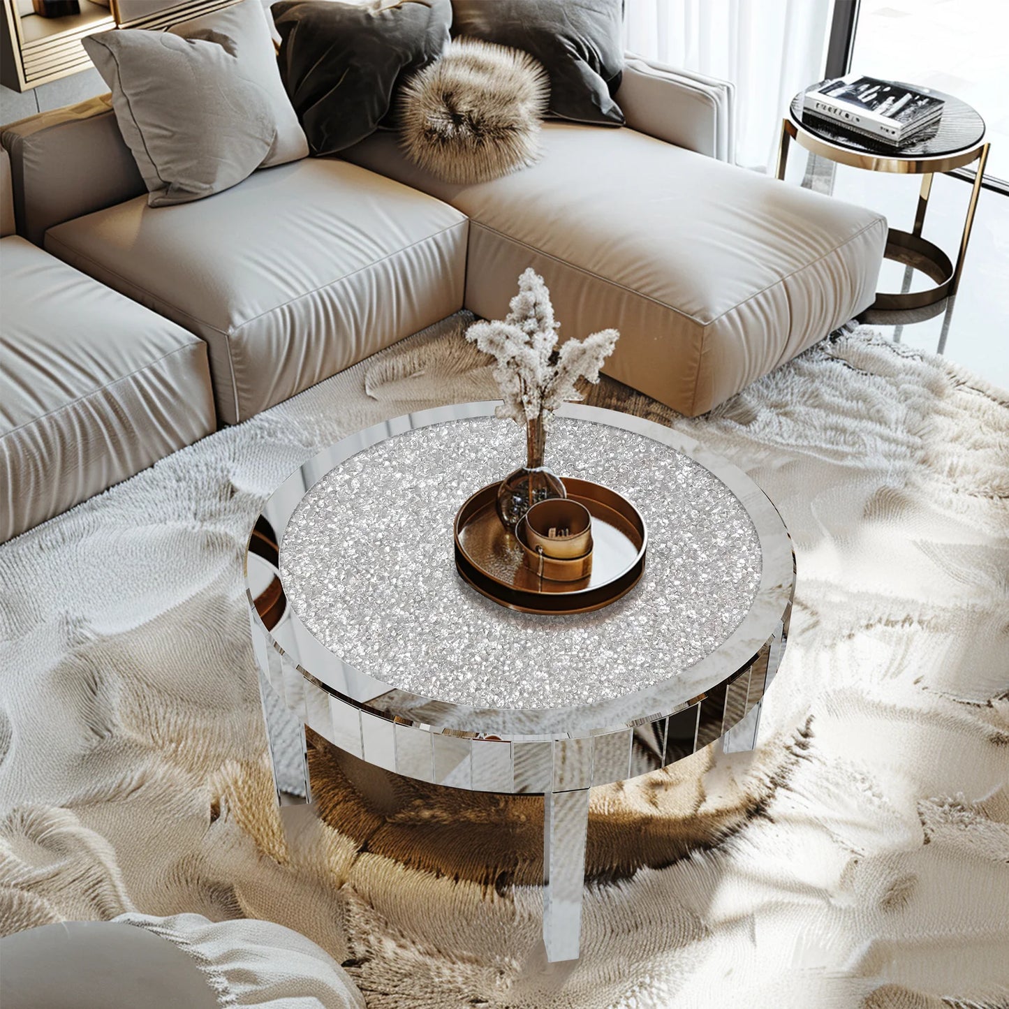 French Inspired Table with Crystal Inlay